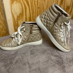 Michael Kors size 4 gold high top sneakers